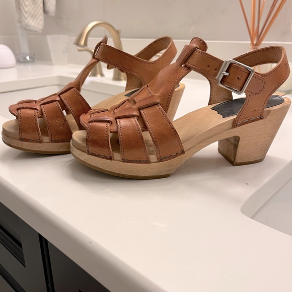 Swedish Hasbeens Grunge High Brown Clog Sandal size 36 - Picture 4 of 5